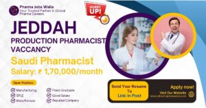Read more about the article Lucrative Production Pharmacist Job in Jeddah – Earn 5000–7500 SR | Freshers Welcome!