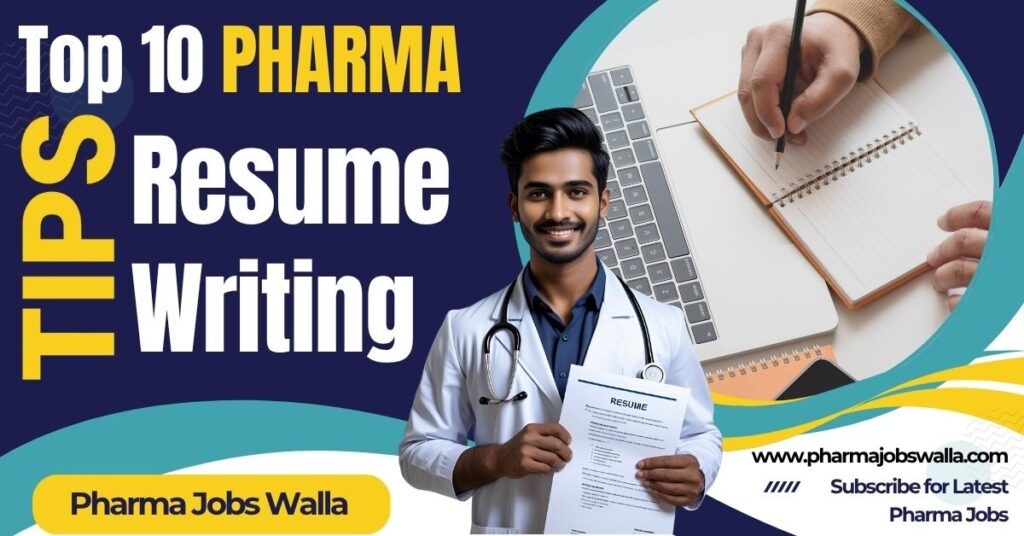 Confident Indian pharmacist holding resume — top 10 pharma job resume tips