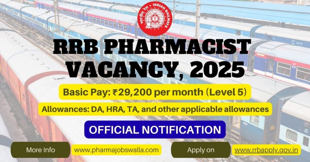 RRB Pharmacist Recruitment 2025 – Apply Online for 434 Pharmacist Posts